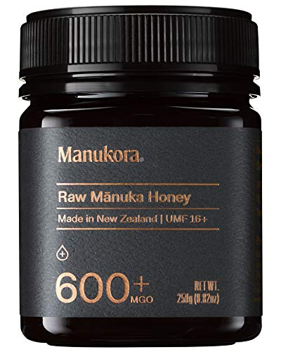 Manukora UMF 16+/MGO 600+ Raw Manuka Honey (250g/8.8oz) Authentic Non-GMO New Zealand Honey, UMF & MGO Certified, Traceable from