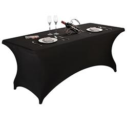 LZY Spandex Fitted Stretch Table Cover for 6 ft or 4ft or 8ft Folding Table, Rectangular Cocktail Tablecloth, Perfect for Party 