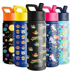 Simple Modern Kids Insulated Water Bottle Stainless Steel Flask Metal Thermos for Toddlers Boys and Girls, 18oz, TMNT Turtles Un