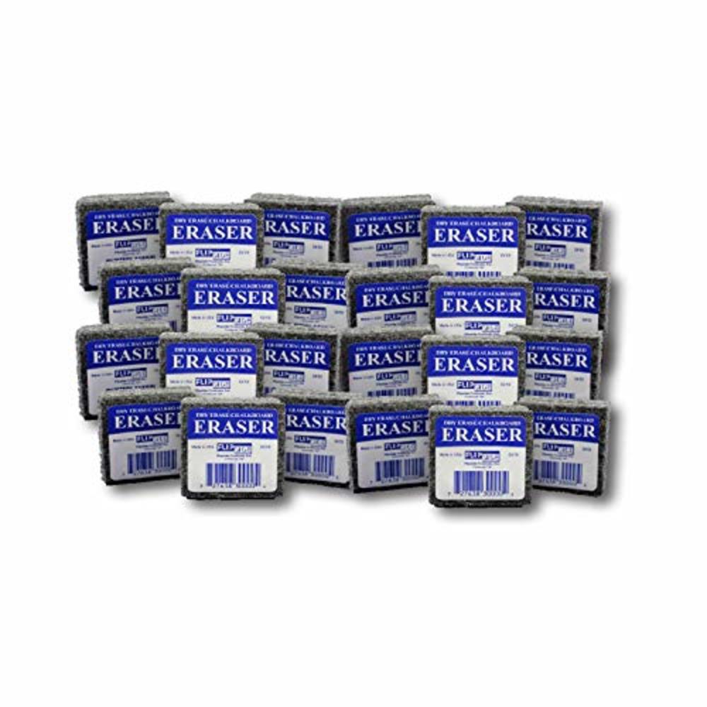 Flipside Products Dry Erase and Chalkboard Felt Eraser Pack, 24 Erasers