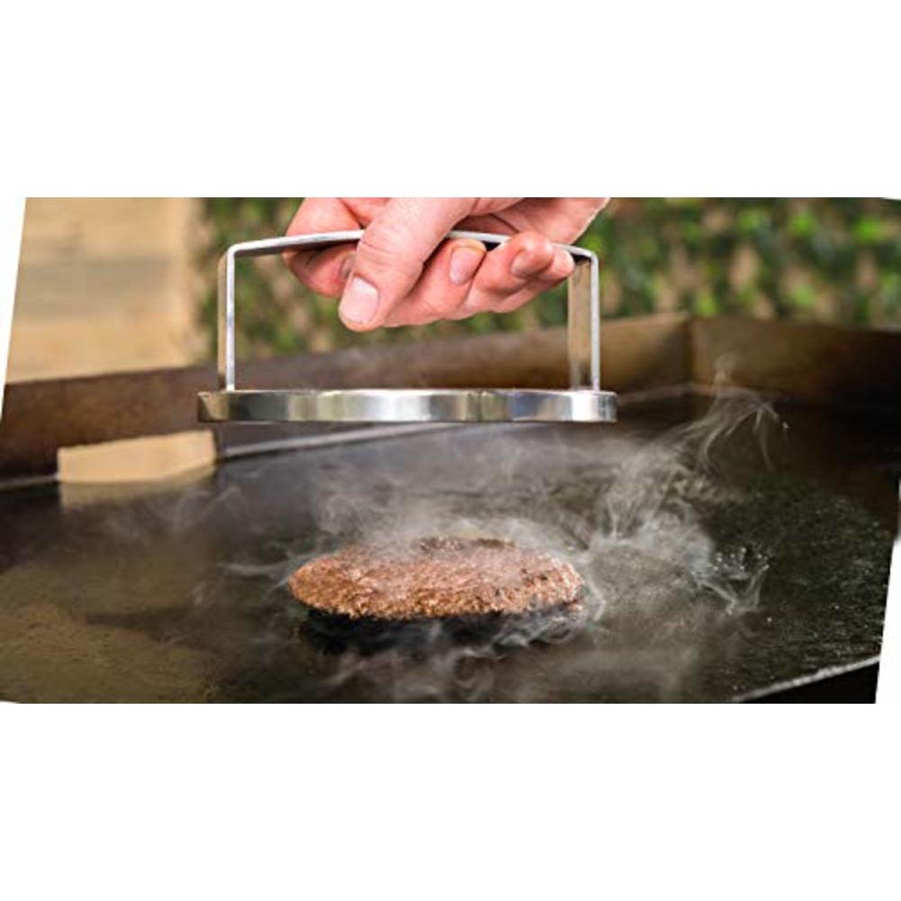 Blackstone 5024 Professional Hamburger Tool Kit with Stainless Steel Metal Burger Patty Press, Spice Dredge Shaker & Burger Spat