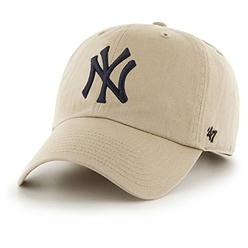 47 MLB New York Yankees Mens 47 Brand Clean Up Cap, Khaki, One-Size