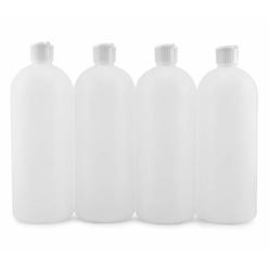 Cornucopia Brands 32-Ounce Flip Top Plastic Squeeze Bottles (4-Pack); Spout Style Tops, Natural Color