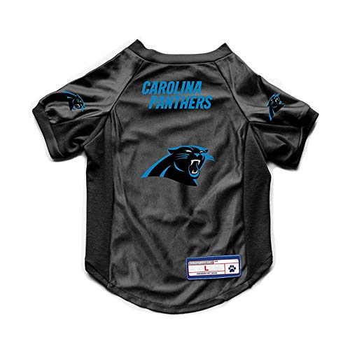 LittlEarth Littlearth Unisex-Adult NFL Carolina Panthers Stretch Pet Jersey  for Large Dogs, Team Color, Big