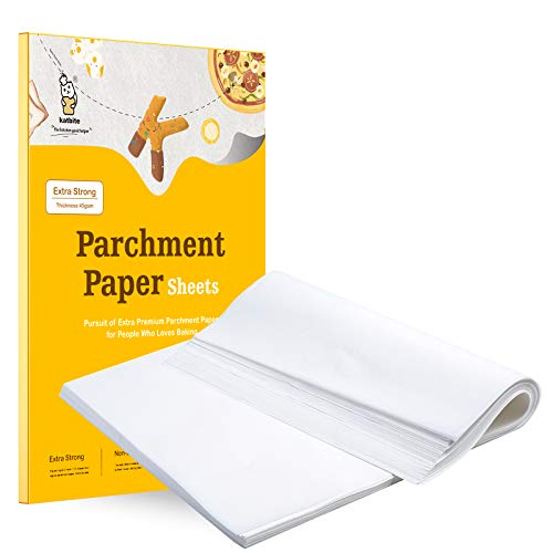 katbite 200Pcs 9x13 inch Heavy Duty Parchment Paper Sheets, Precut Parchment Paper for Quarter Sheet Pans Liners, Baking Cookies
