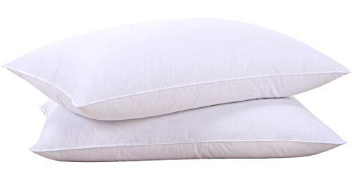 puredown Goose Feathers and Down White Pillow Inserts, Bed Sleeping Hotel Collection Pillows Set of 2 Standard Size