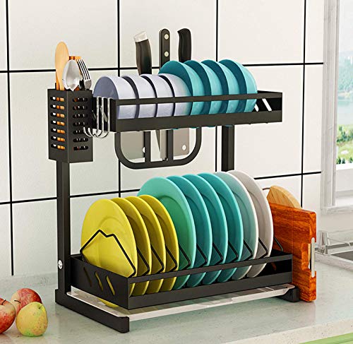 HOME KEY Dish Drying Rack Kitchen Drainer, 2 Tier Stainless ...