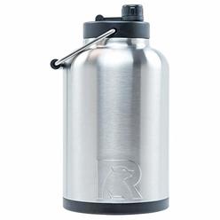 RTIC Jug with Handle, One Gallon, Stainless Steel, Large Double Vacuum Insulated Water Bottle, Stainless Steel Thermos for Hot &
