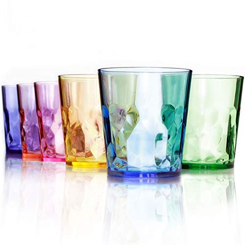 SCANDINOVIA - 13 oz Unbreakable Premium Drinking Glasses - Set of 6 - Tritan Plastic Tumbler Cups - Perfect for Gifts - BPA Free