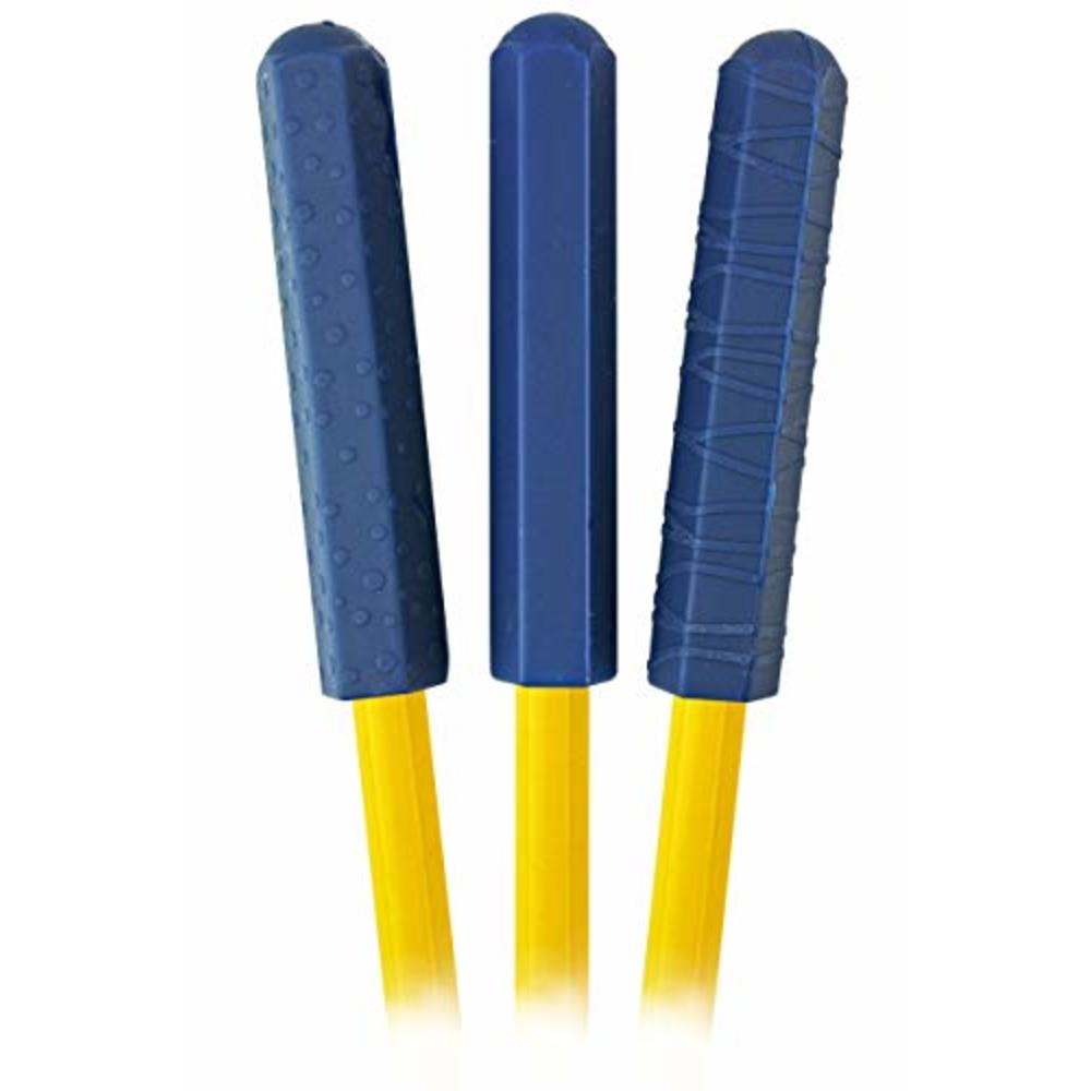 The Pencil Grip Chewberz Pencil Toppers, Latex-Free Chewable Pencil Toppers, Navy Blue, Set of 3 - TPG-883