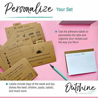 Outshine Premium Kraft Recipe Card Dividers 4x6 with Tabs ...