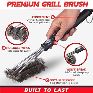 Alpha Grillers BBQ Grill Brush - Wire Grill Brush & BBQ Brush for