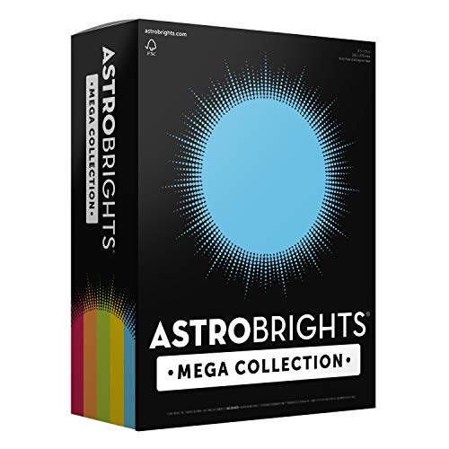 Astrobrights Mega Collection, Colored Paper,"Classic" 5-Color Assortment, 625 Sheets, 24 lb/89 gsm, 8.5" x 11" - MORE SHEETS! (9