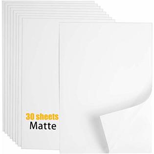 suiroyi suiroyi 30 psc matte sticker paper for inkjet printer printable vinyl matte white for cards photo frame mats cutting and c