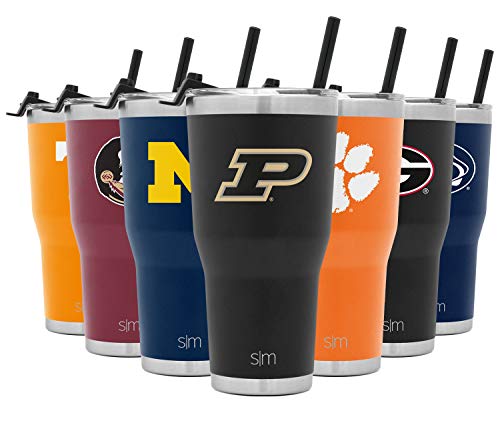 Simple Modern Officially Licensed Collegiate Purdue Boilermakers Tumbler with Straw and Flip Lid | Insulated Stainless Steel 30o