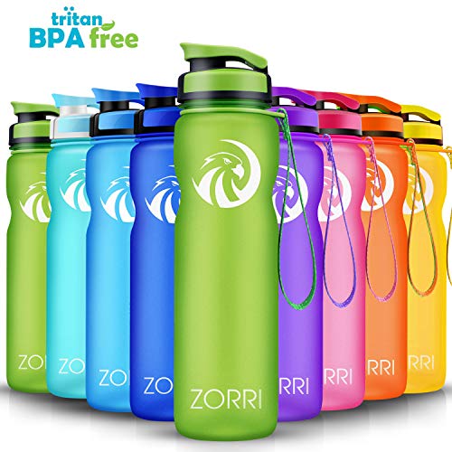 ZORRI Sports Water Bottle 1L, Leak Proof & BPA Free Tritan Eco Friendly Lightweight Portable Gym Bottles With Filter for Kids, C