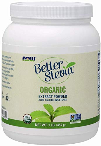 NOW Foods, Certified Organic Better Stevia, Extract Powder, Zero-Calorie Sweetener, Certified Non-GMO, 1-Pound