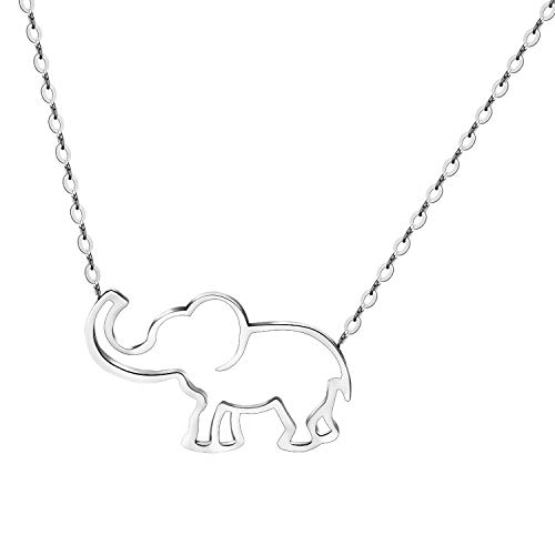 VAttract Good Luck Elephant Jewelry Necklace Silver Charm Pendant Necklaces for Women and Teen Girls Birthday Gifts Adjustable 1