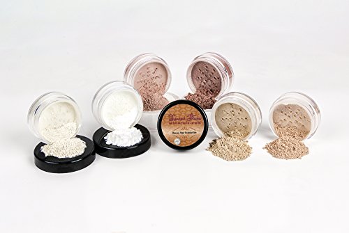 Sweet Face Minerals XL KIT (BEIGE) Full Size Mineral Makeup Set Foundation Sheer Bare Face Matte Powder Cover