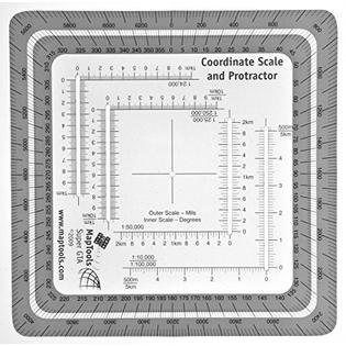 SuperGTA MapTools Improved Military Style MGRS/UTM Coordinate Grid Reader,  and Protractor