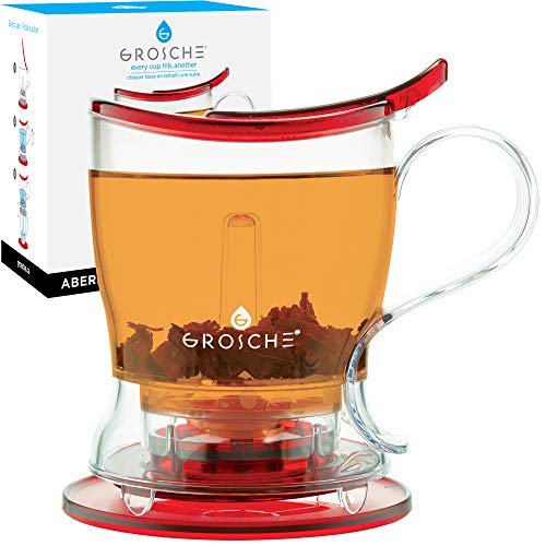 Grosche GR 395 GROSCHE Aberdeen PERFECT TEA MAKER Tea pot with coaster, Tea  Steeper, Easy Tea Infuser, 17.7 oz. 525 ml, EASY CLEAN Tea Steeper