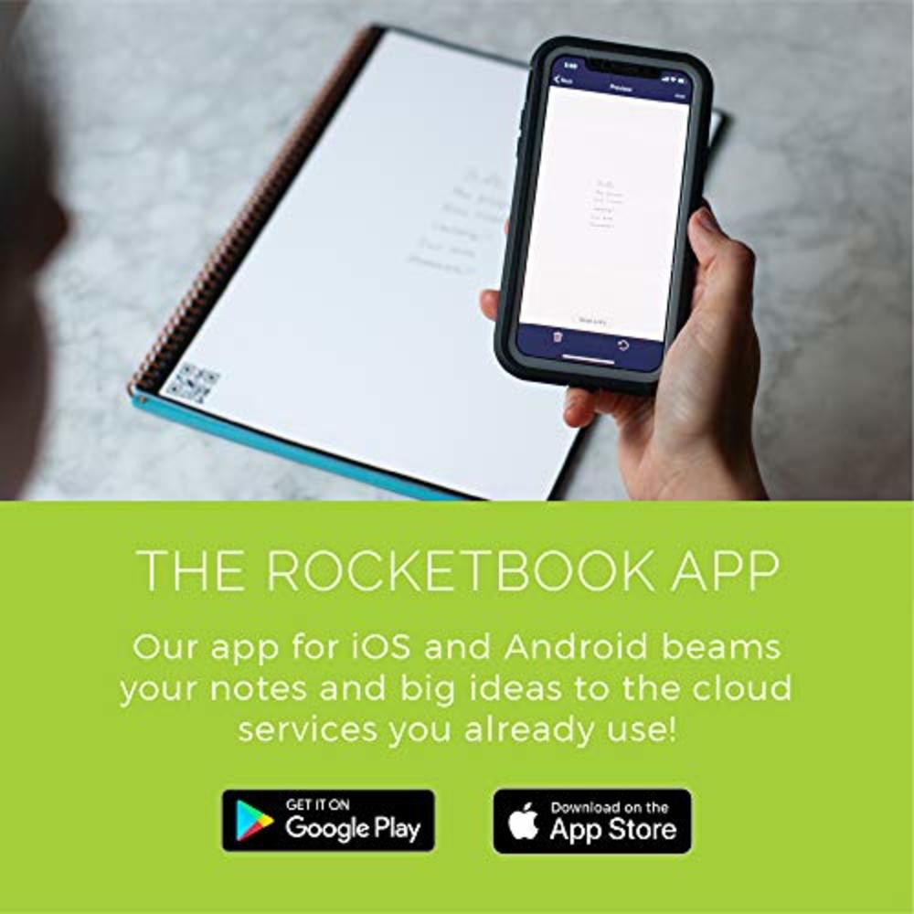 Rocketbook Fusion Smart Reusable Notebook - Calendar, To-Do Lists, and Note Template Pages with 1 Pilot Frixion Pen & 1 Microfib