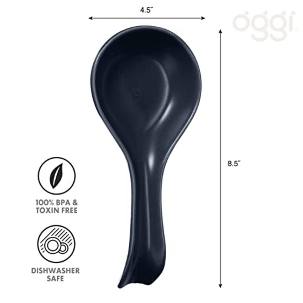 OGGI Ceramic Spoon Rest- Spoon Rest for Stove Top, Spoon Holder for Countertop, Kitchen Decor for Counter, Coffee Bar Accessorie