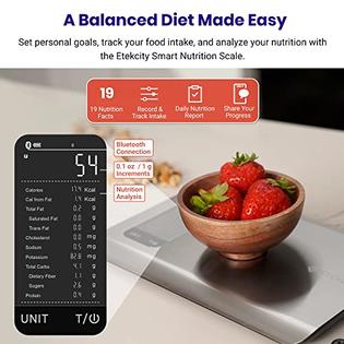 Etekcity Smart Food Nutrition Scale, Digital Grams and Ounces for Weight  Loss, Baking, Cooking, Keto and