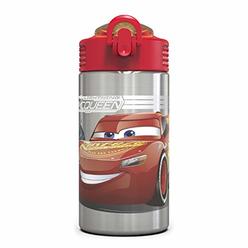 Zak! Designs Zak Designs Disney Cars 3 - Stainless Steel Water Bottle with One Hand Operation Action Lid and Built-in Carrying Loop, Kids Wat