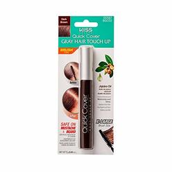 Kiss Quick Cover Gray Hair Touch Up, Root Touch Up, Moisturize and Shine (Dark Brown)