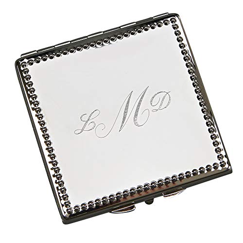 Creative Gifts Beaded Square Compact in Silver