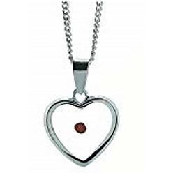 Dicksons Heart with Mustard Seed Center Sterling Silver 18-Inch Pendant Necklace