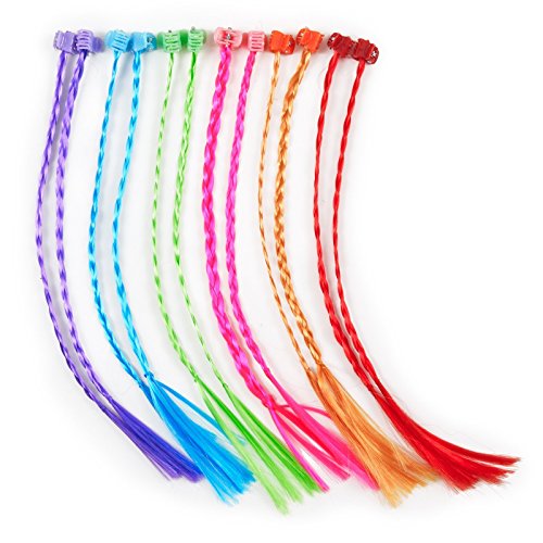 U.S. Toy Nylon Hair Braid Extensions Attachments - 12 Pieces