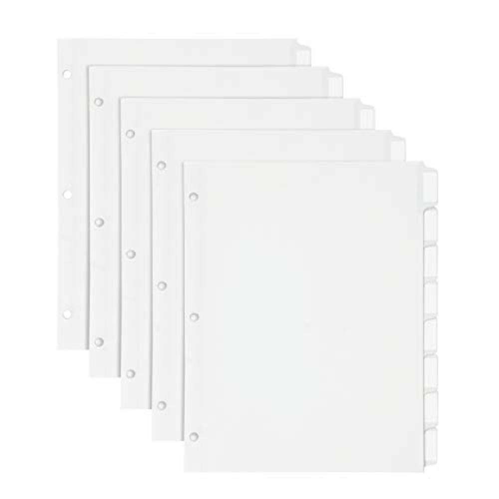 Esselte Oxford Customizable Binder Dividers, 8-Tab, Self-Stick Printable Tab Labels, Letter Size, 5 Sets (11315EE)