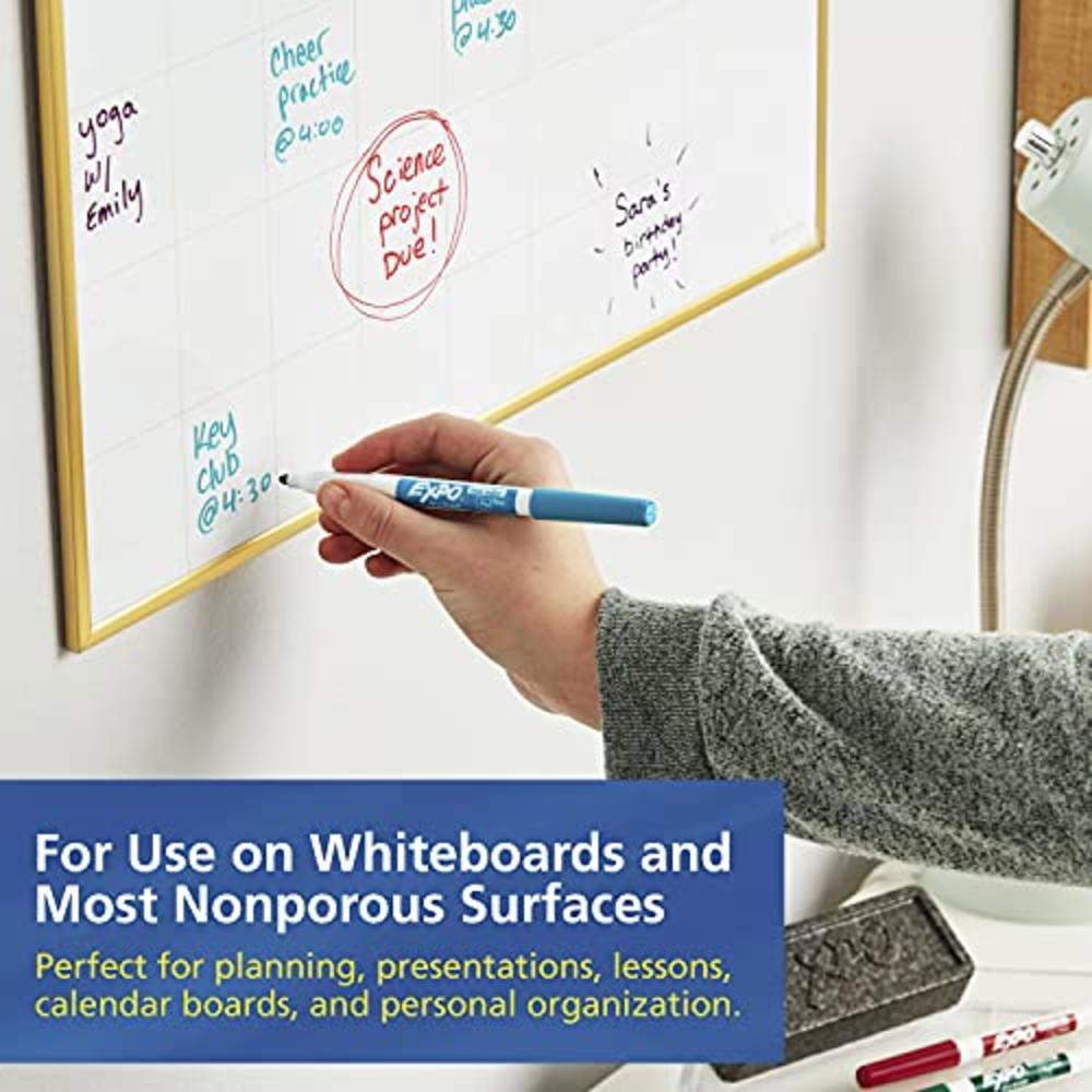 EXPO 86661 Low-Odor Dry Erase Markers, Fine Point, Black, 4-Count