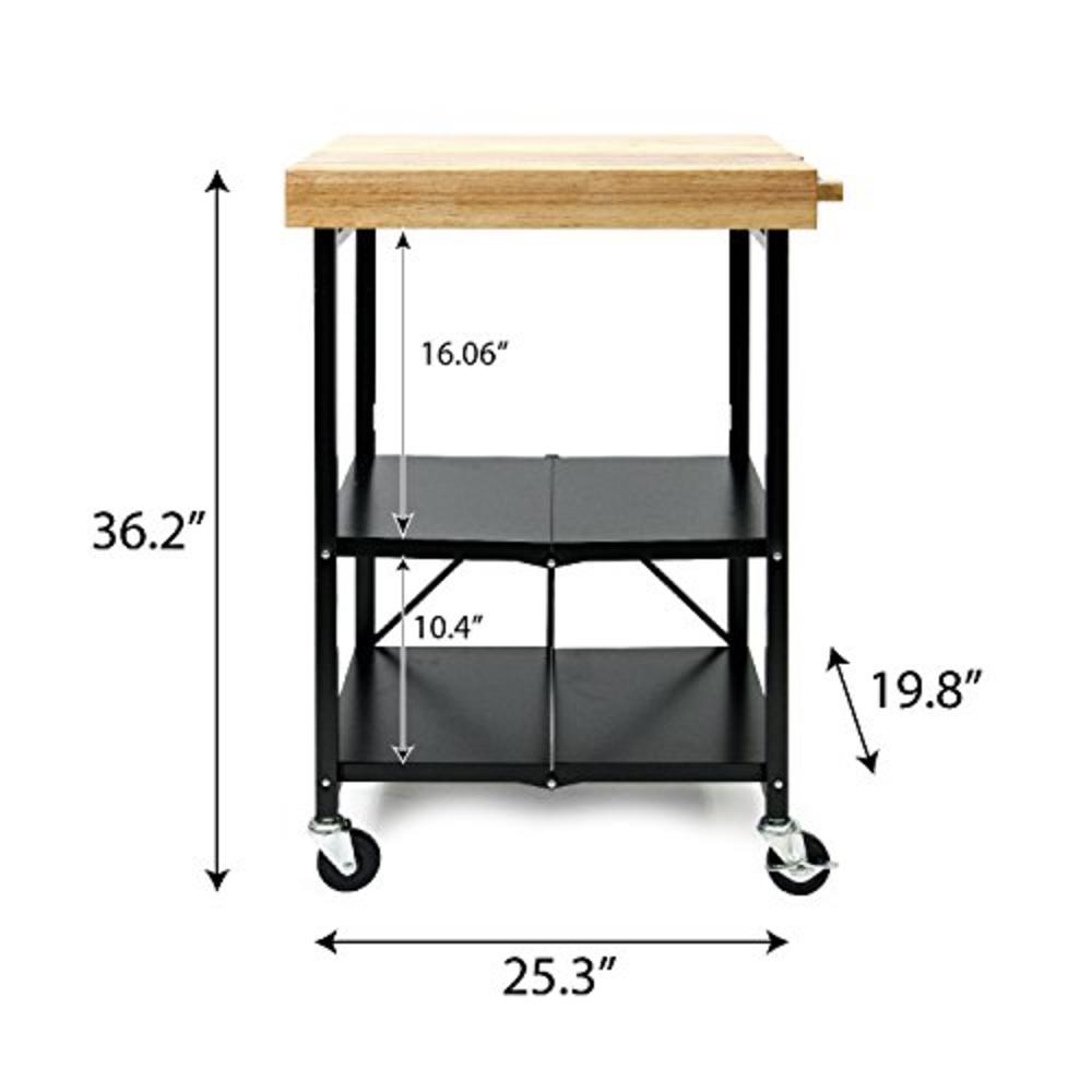 Origami Folding Kitchen Cart on Wheels | for Chefs Outdoor Coffee Wine and Food, Microwave Cart, Kitchen Island on Wheels, Rolli