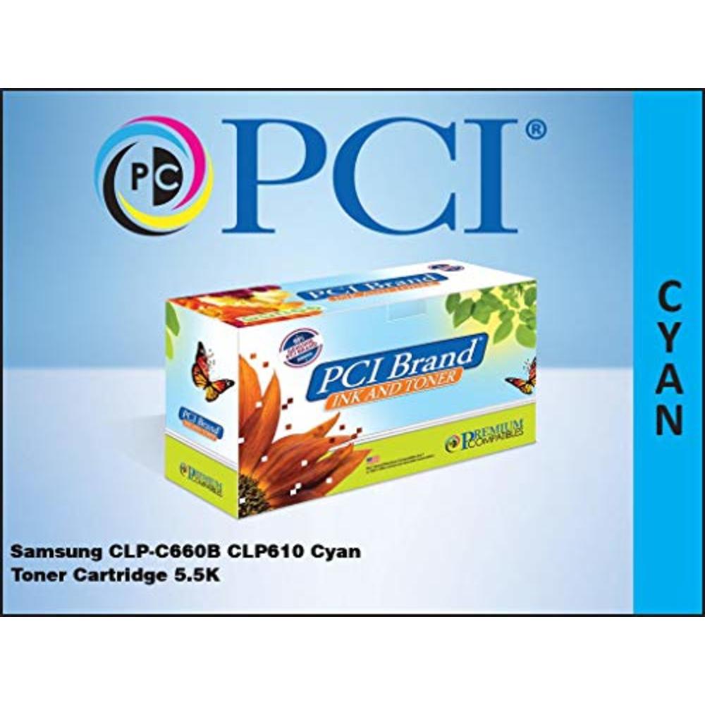 PREMIUM COMPATIBLES PCI Brand Compatible Toner Cartridge Replacement for Samsung CLP-C660B CLP610 Cyan Toner Cartridge 5.5K Yield