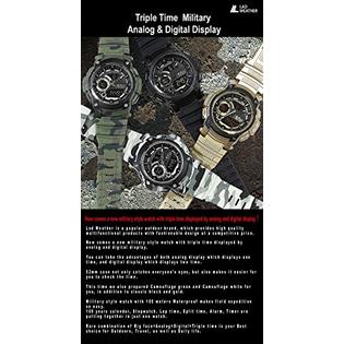 Lad Weather Lad Weather Ana Digi Stopwatch Triple Time Countdown Timer Alarm Camouflage Combat Watch White Lad Weather Lad Weather Ana Digi Stopwatch Triple Time Countdown Timer Alarm Camouflage Combat Watch White