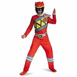 Disguise Red Power Rangers Costume for Kids. Official Licensed Red Ranger Dino Charge Classic Power Ranger Suit with Mask for Boys & Girl