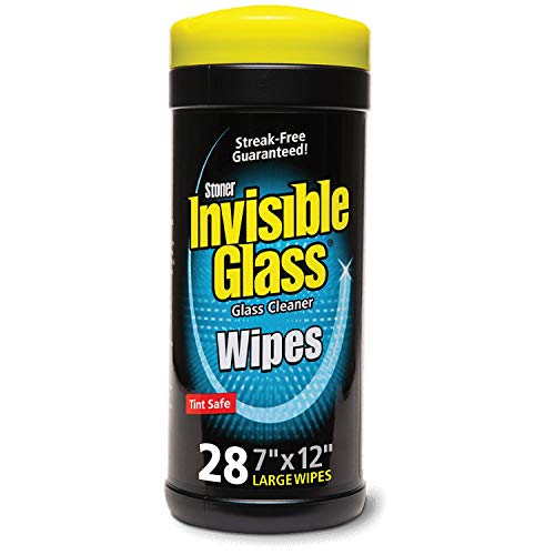 Invisible Glass 90166 28-Count Lint-Free and Ammonia-Free Large Glass Cleaning Wipes are Tint Safe Enjoy Streak Free Windows, Mi