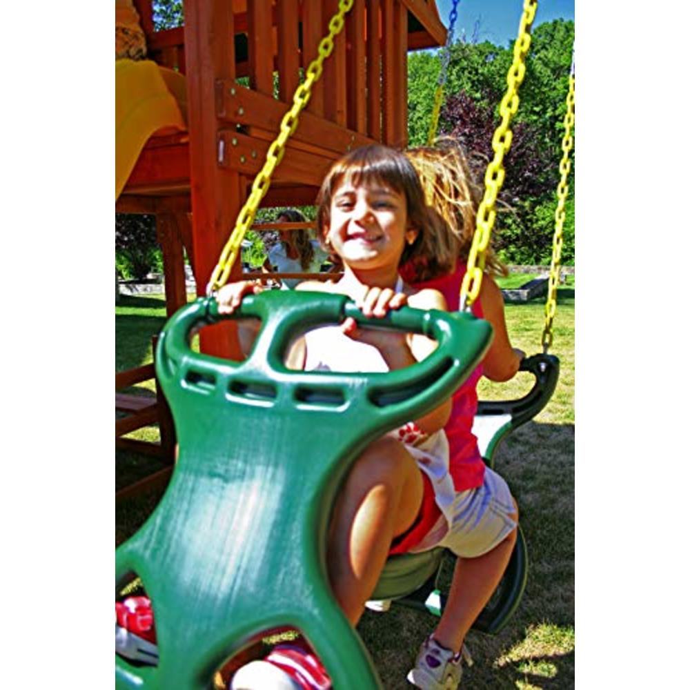 Eastern Jungle Gym Heavy-Duty Plastic Horse Glider Swing Seat Set Including Back-to-Back Glider for Two Kids and Brackets