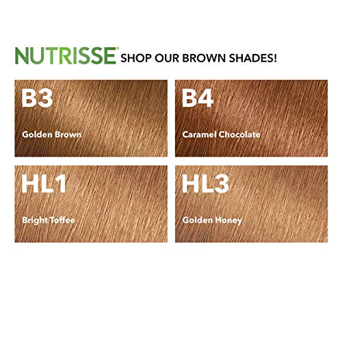 Garnier Nutrisse Ultra Color Nourishing Permanent Hair Color Cream, B3  Golden Brown (1 Kit) Brown Hair