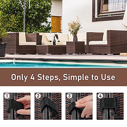 Outsunny Outdoor Sectional Sofa Furniture Connector Fastener Clips - Set of 10