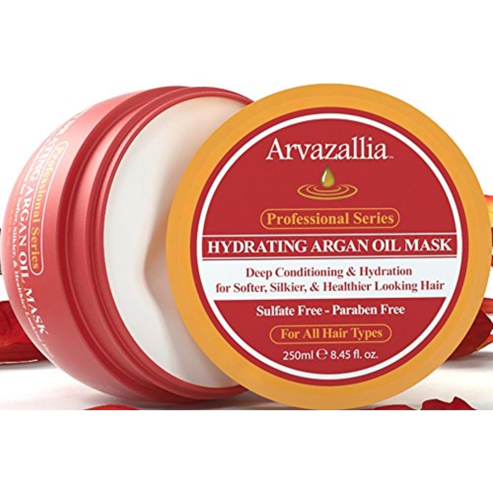 Arvazallia Hydrating Argan Oil Hair Mask and Deep Conditioner By Arvazallia for Dry or Damaged Hair - 8.45 Oz