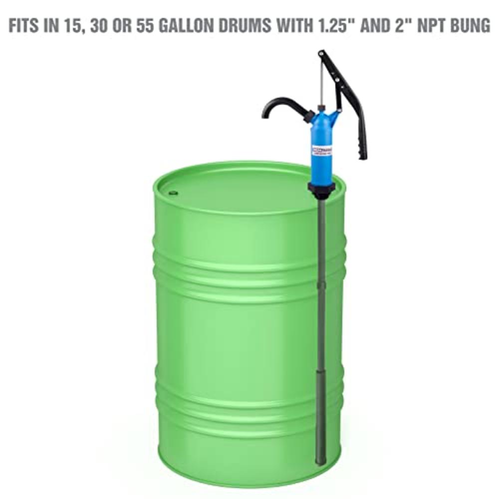 OEMTOOLS 24471 Fluid Pump/Siphon, Fuel Pump for 55 Gallon Drum, Lever Action Transfer Pump, 30 Gallon Barrel Pump