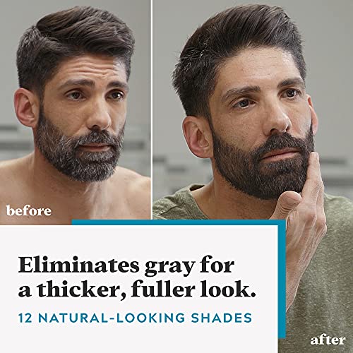 Just For Men Mustache & Beard, Beard Coloring for Gray Hair with Brush  Included for Easy