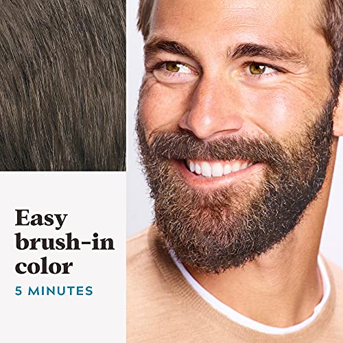 Just For Men Mustache & Beard, Beard Coloring for Gray Hair with Brush  Included for Easy