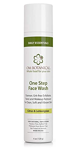 Om Botanical One Step FACE WASH for Men, Women, Teenagers | Best All-in-one Deep Moisturizing Cream Cleanser, Grit Free Exfoliator, Natural W
