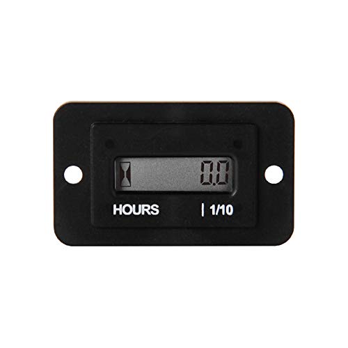 Runleader Digital LCD Hour Meter, DC 4.5V to 90V , Total Hours Resettable, Use for ZTR Lawn Mower Tractor Generator Golf cart Cl