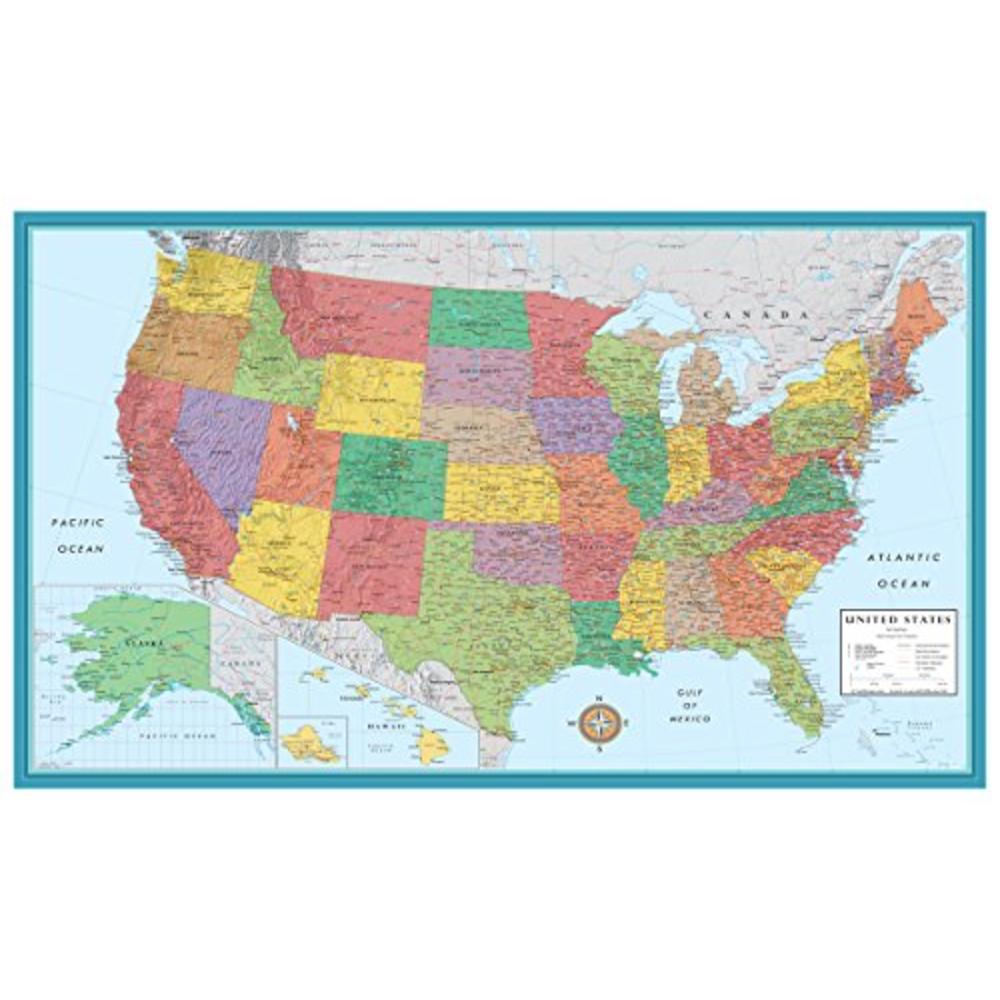 Swiftmaps 48x78 Huge United States, USA Classic Elite Wall Map Laminated
